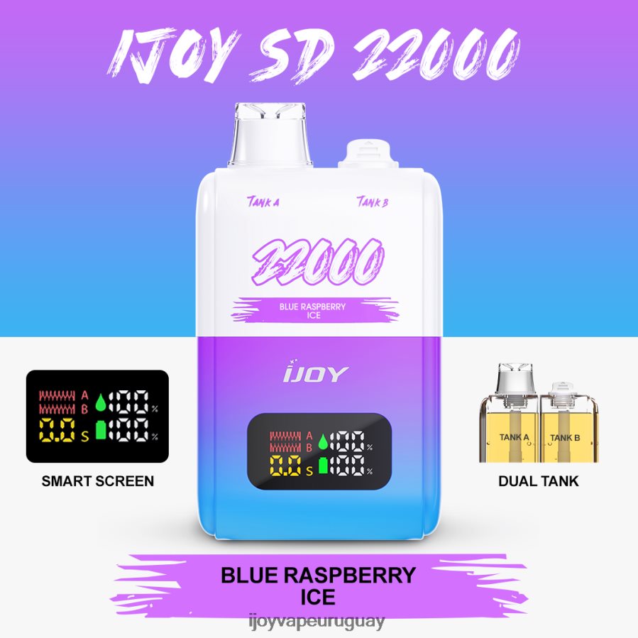 iJOY Disposable Vape Flavors - iJOY SD 22000 desechable N20LL149 hielo de frambuesa azul